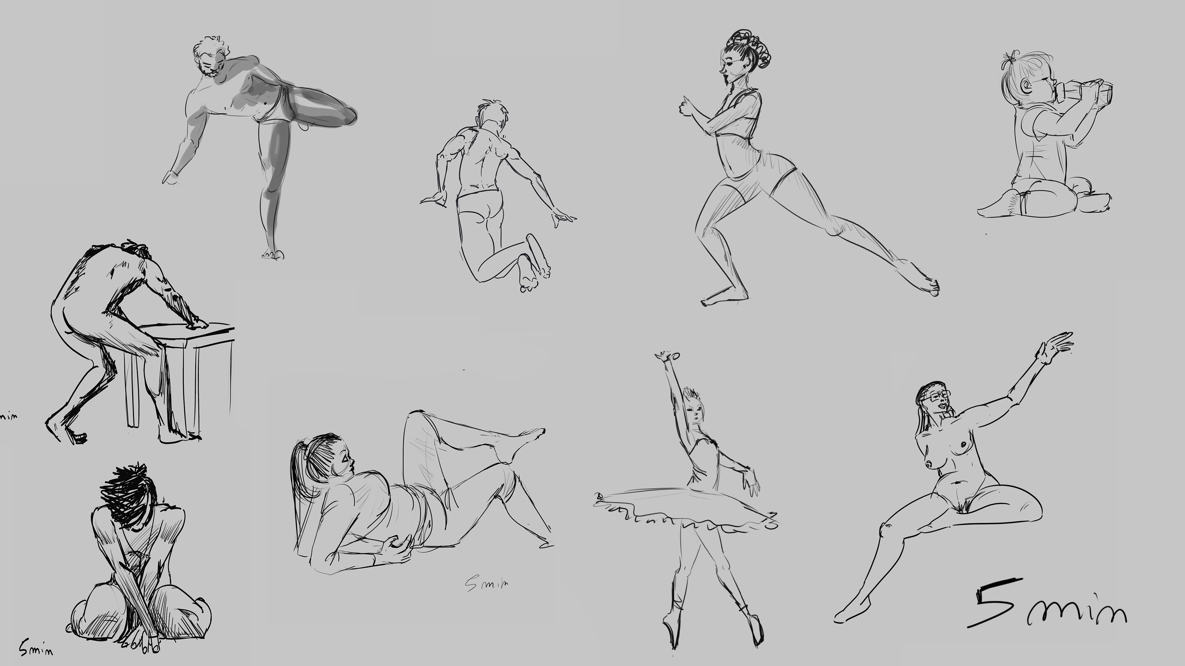 Sketches (Humans) : 1min - 2min - 5min